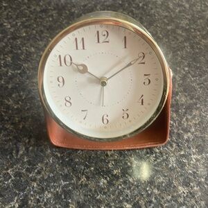 Very stylish gold/leather alarm clock